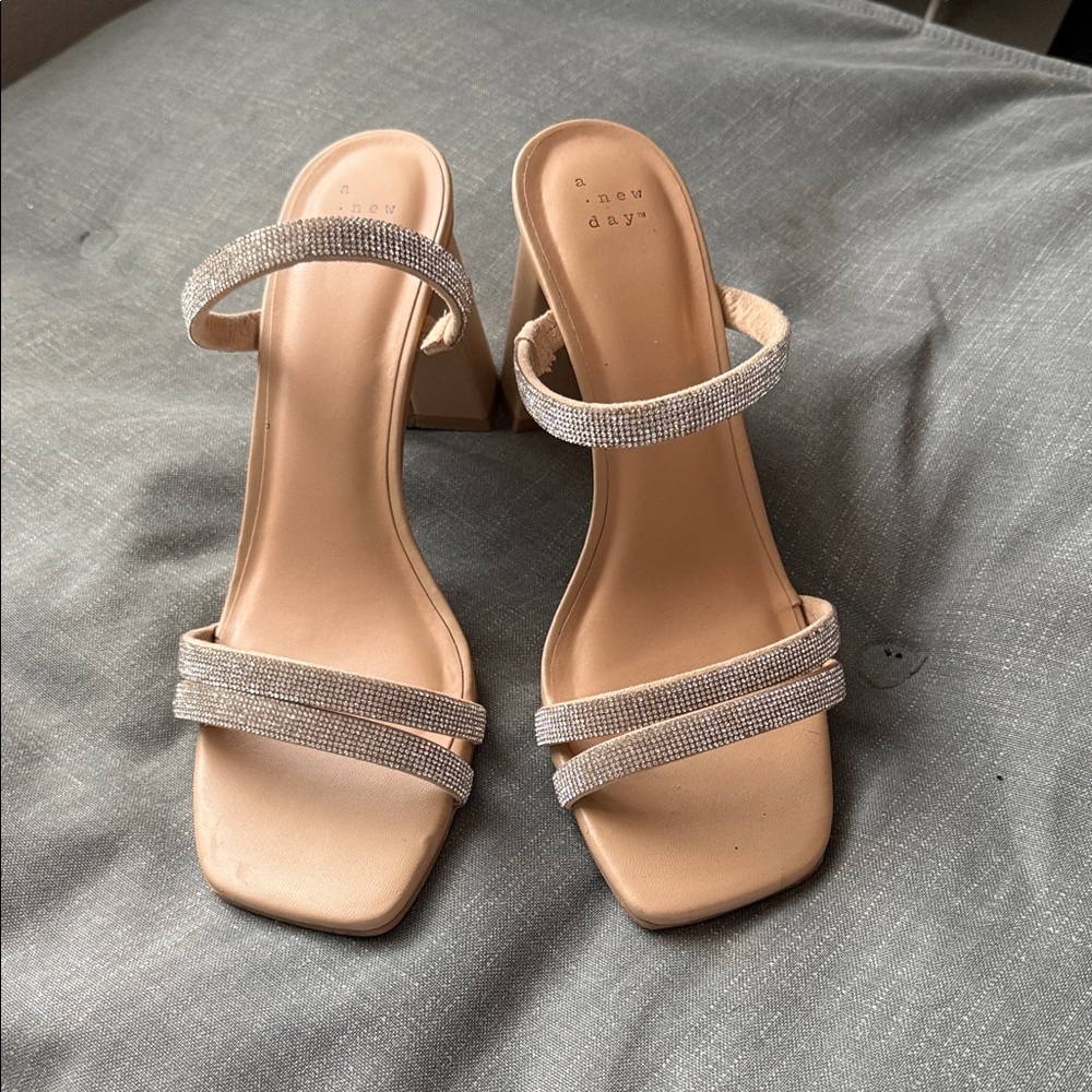 A New Day Women's Beige Strappy Heels